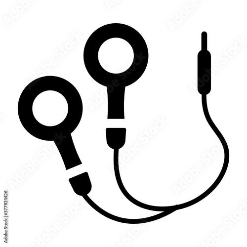 
Electronic music listening device, hands free vector 
