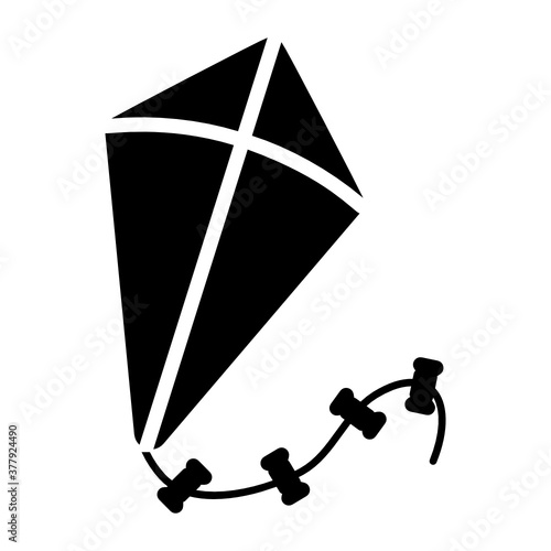 
Paper kite icon design, outdoor fun concept style 
