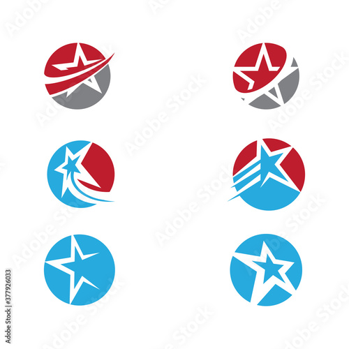 Set Star logo template vector icon illustration