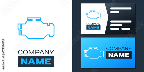 Logotype Check engine icon isolated on white background. Logo design template element. Vector.