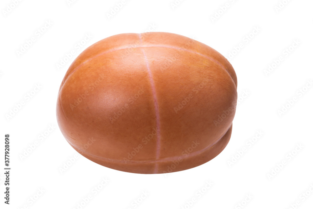 Boiled sausage isolated on white. Boiled sausage isolated on white.