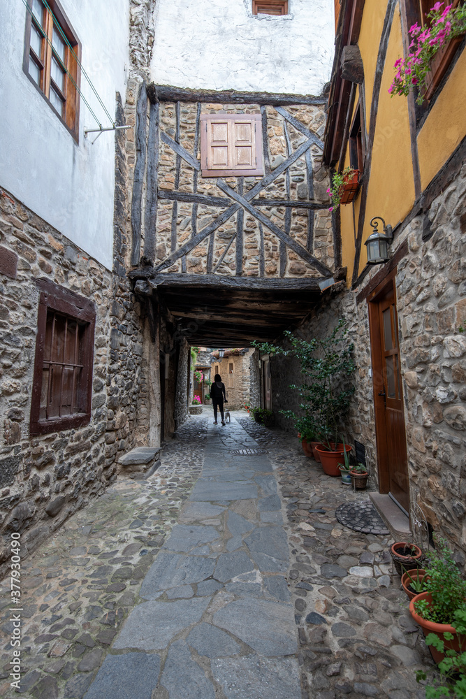 Streets of the town of Potes and Santillana del Mar, in Cantabria, Spain.