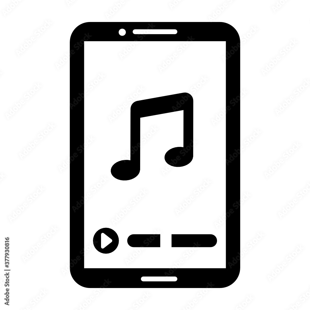 Eighth note inside a smartphone, vector design of mobile music
Eighth note inside a smartphone, vector design of mobile music