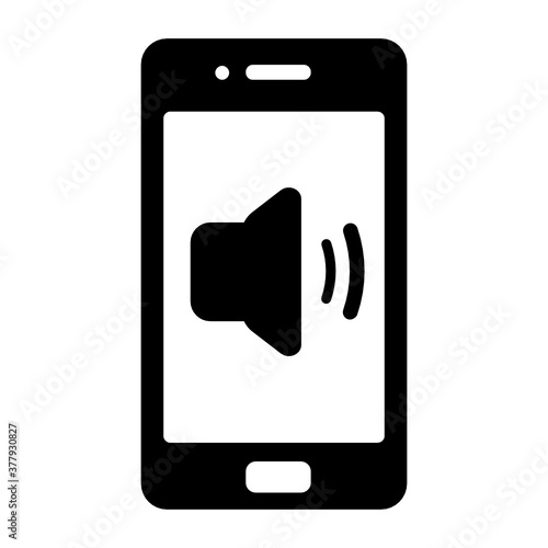 
An icon design of mobile volume, mobile speaker concept  
