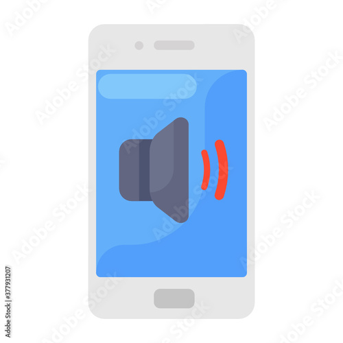 
An icon design of mobile volume, mobile speaker concept  
