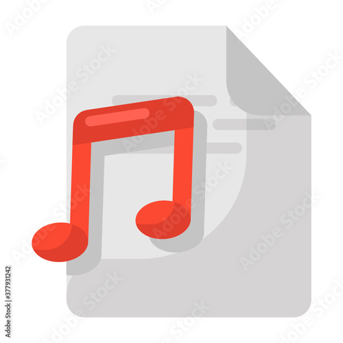 
An icon design of music file, nota on sheet depicting recording file 
