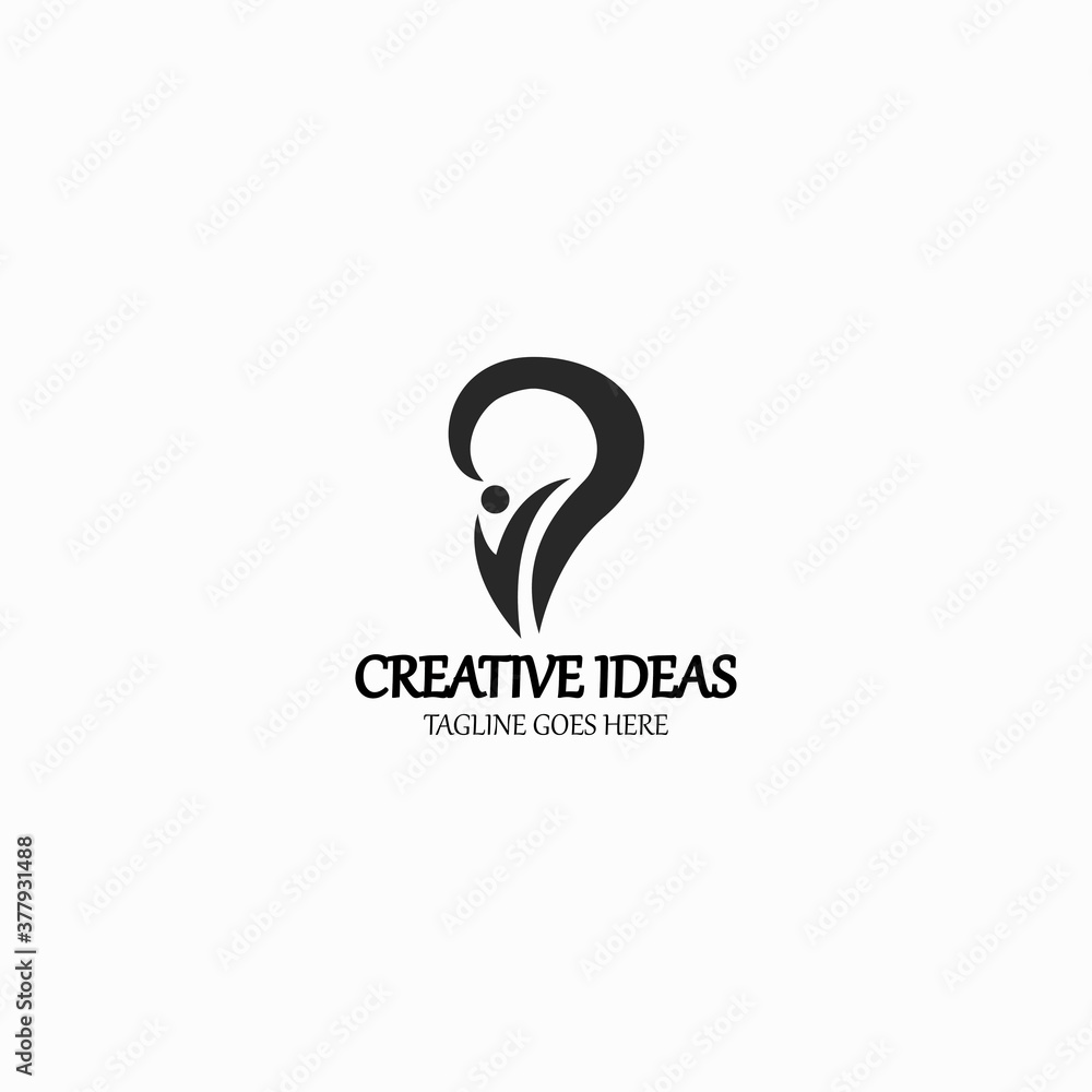 Creative ideas logo design template. Creative people logo. Vector illustration
