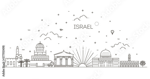 Photo Linear vector icon for Israel