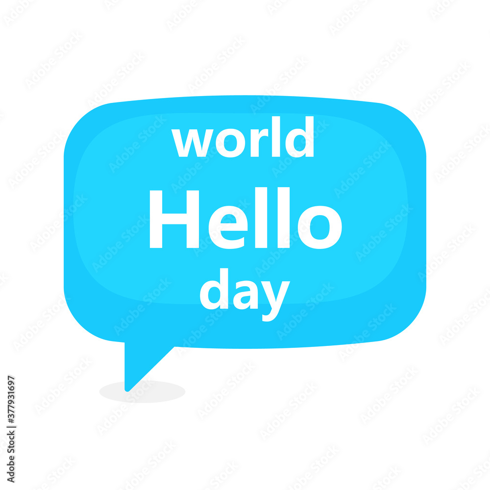 World Hello Day speech bubble design. Clipart image. World Hello Day speech bubble design. Clipart image.