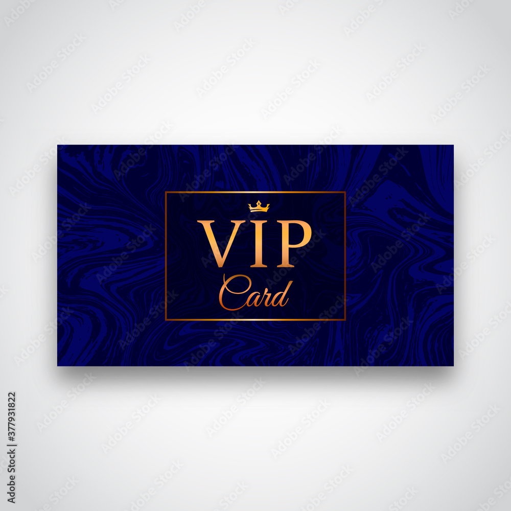 VIP card template.Blue marble texture with gold inscription.Vector illustration. VIP card template.Blue marble texture with gold inscription.Vector illustration.
