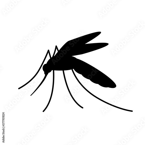 Malaria mosquito silhouette icon. Clipart image isolated on white background.