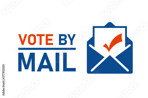 Vote by mail sign. Clipart image.