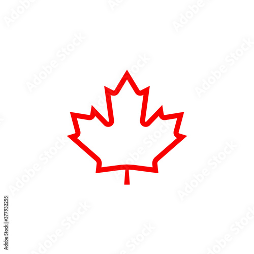 Maple leaf canada sign. Clipart image. outline icon. Clipart image isolated on white background.