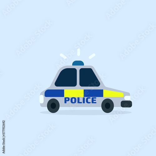 Police UK car cartoon icon. Clipart image isolated on white background.