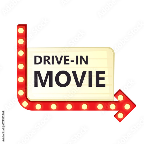 Drive-in movie icon. Clipart image isolated on white background.