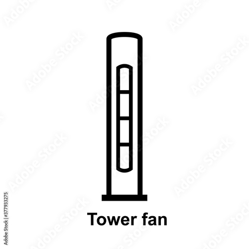 Tower fan silhouette icon. Clipart image isolated on white background.