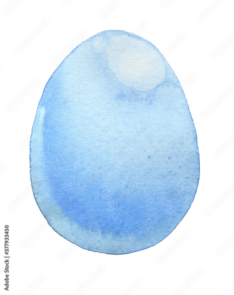 Naklejka premium Cute fantasy dinosaur egg painted in watercolor isolated on white background