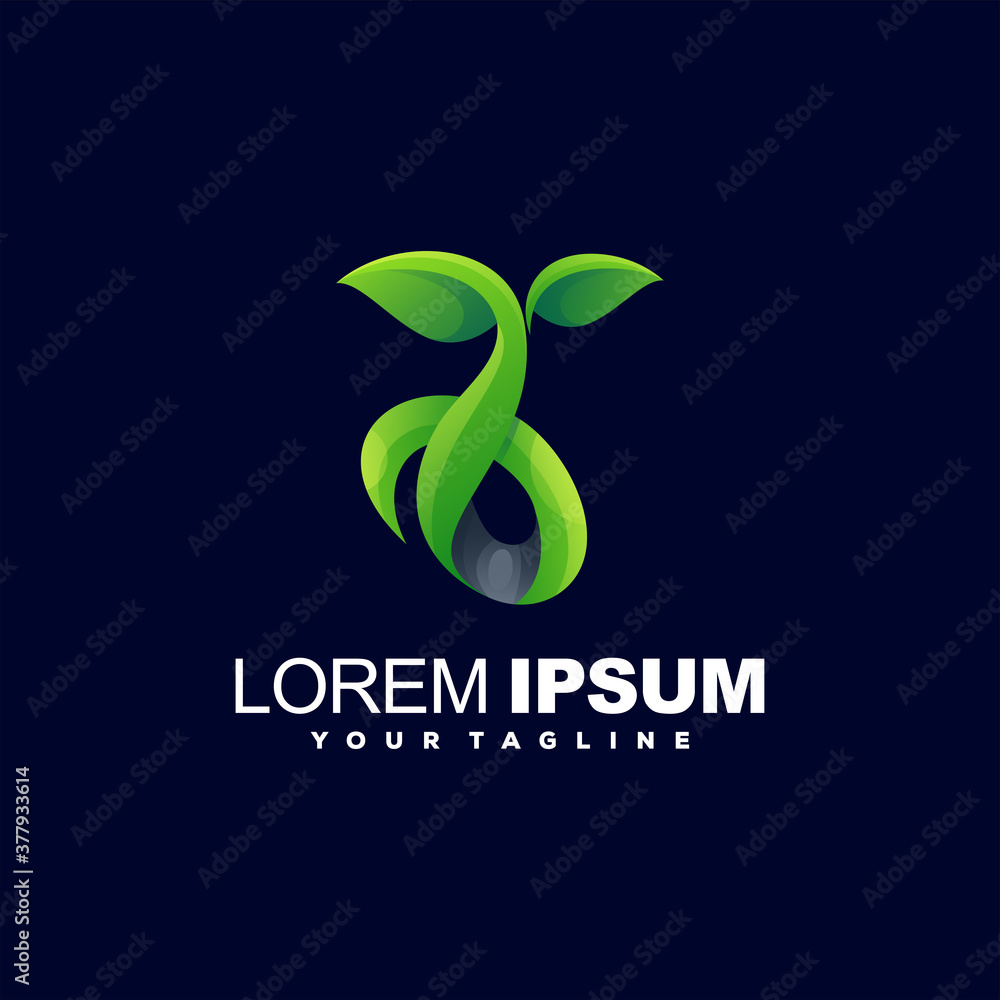 Fototapeta premium plant green color logo design