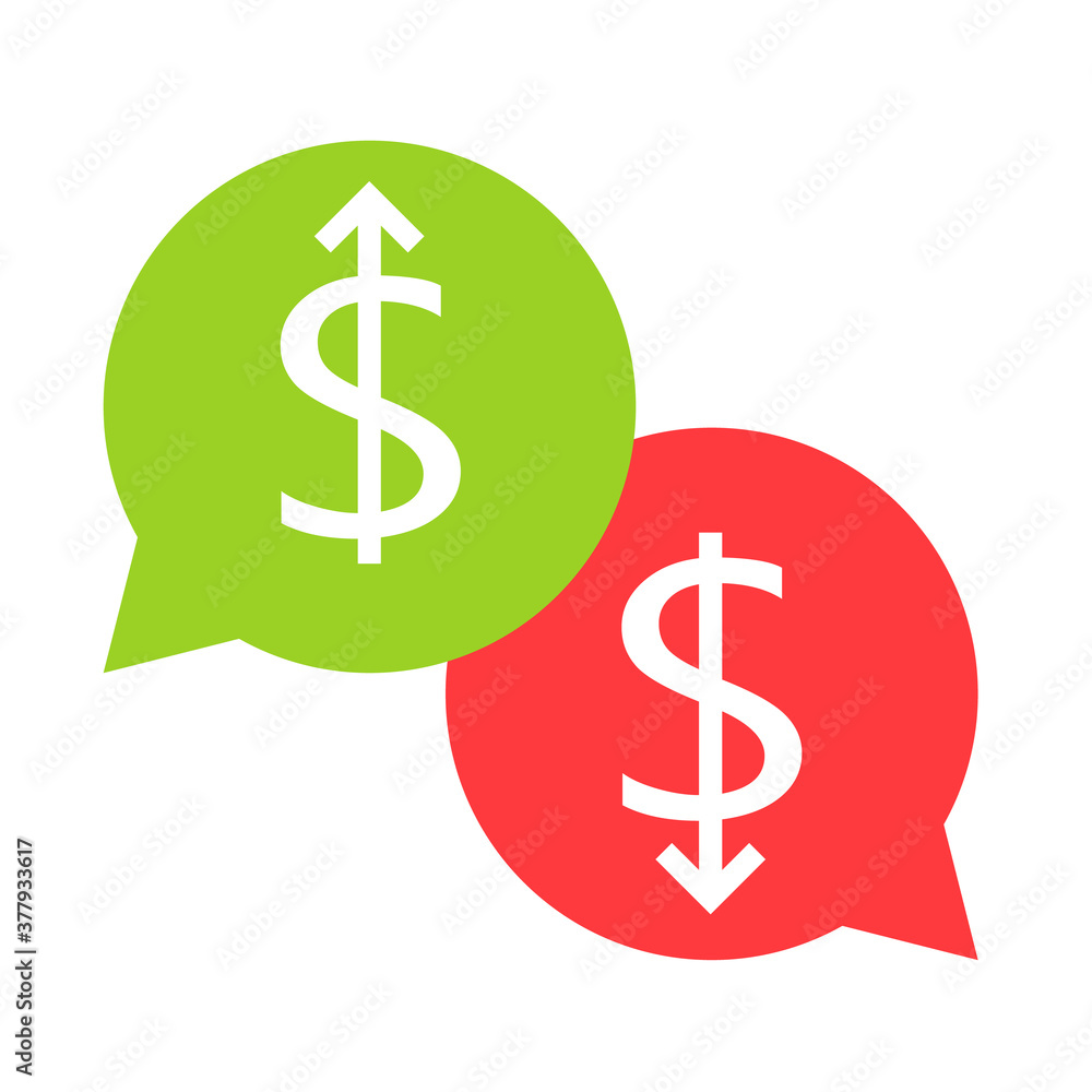 Obraz premium Dollar up and down design. Clipart image.