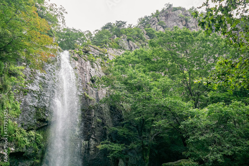 Beautiful view of Daehye waterfall  located on Geumosan Mountain  Gumi City  South Korea