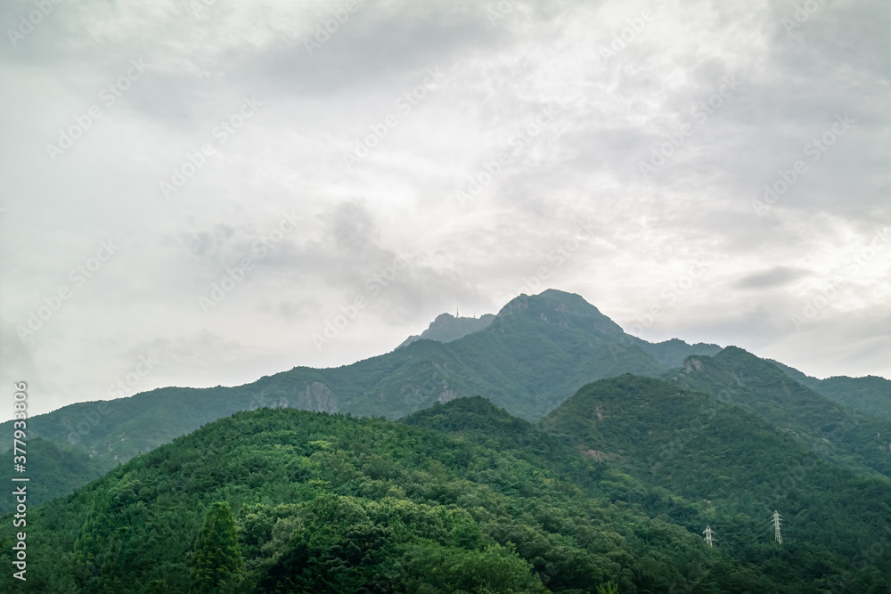 The summer scenery of Geumosan Mountain, a landmark of Gumi City, South Korea The summer scenery of Geumosan Mountain, a landmark of Gumi City, South Korea