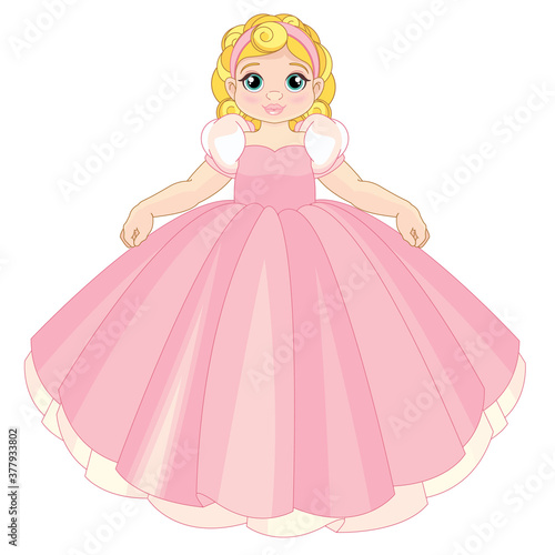 Cute Princess isolated on white background