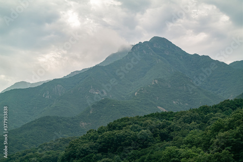 The summer scenery of Geumosan Mountain, a landmark of Gumi City, South Korea