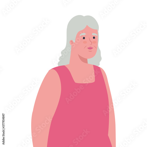 cute old woman on white background vector illustration design