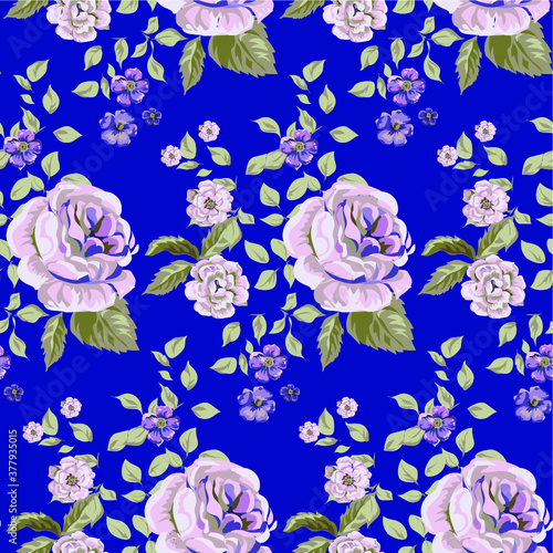 Traditional retro roses flower summer seamless pattern. Liberty style design for textile, digital print, web background.