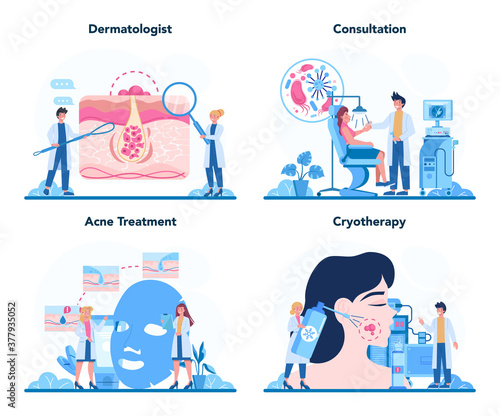 Dermatologist concept. Dermatology specialist, face skin or acne