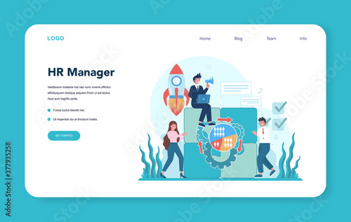 Human resources web banner or landing page. Idea of