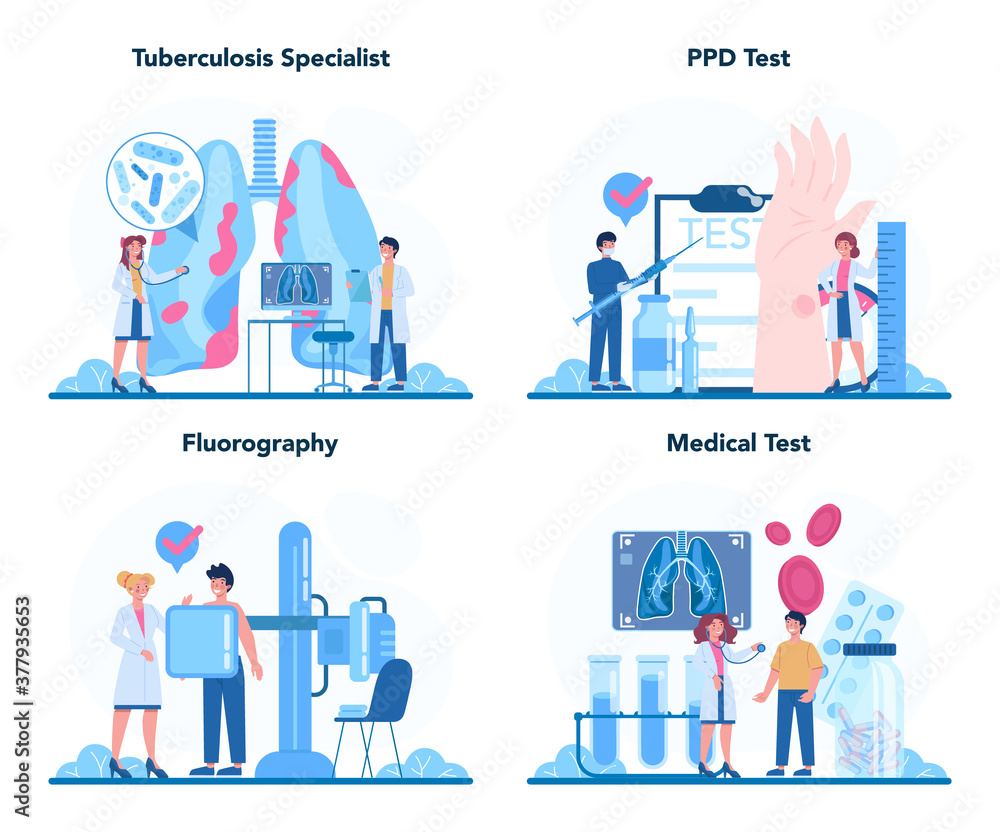Tuberculosis specialist set. Human pulmonary system. Idea of health Tuberculosis specialist set. Human pulmonary system. Idea of health