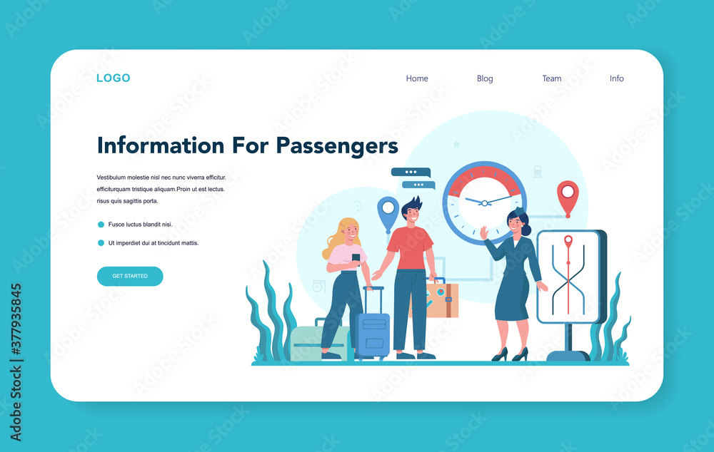 Railway conductor web banner or landing page. Railway worker Railway conductor web banner or landing page. Railway worker