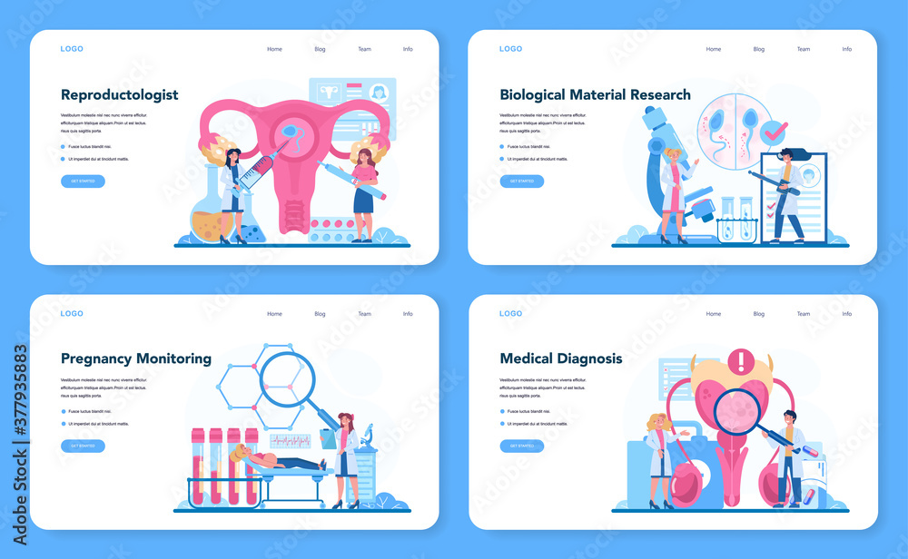 Reproductologist and reproductive health web banner or landing