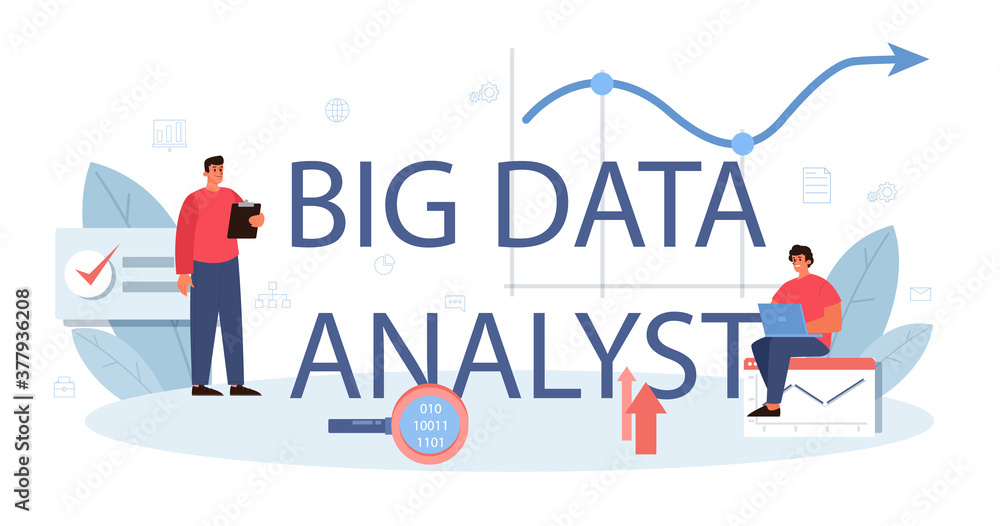 Business big data analyst typographic header. Chart and graph, diagram Business big data analyst typographic header. Chart and graph, diagram