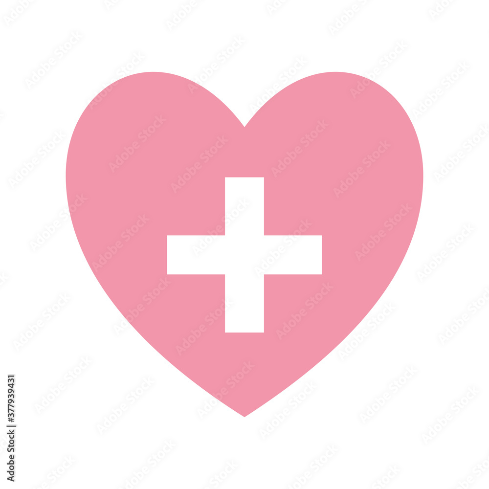 Obraz premium heart with cross flat style icon vector design