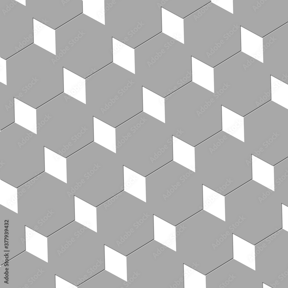 Diamond and hexagon abstract cubist art design wallpaper in grey and white Diamond and hexagon abstract cubist art design wallpaper in grey and white