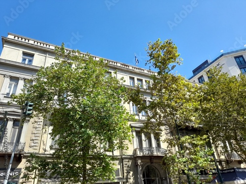 city building surrounded by trees in Athens