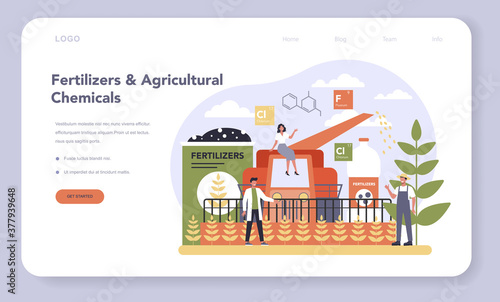 Chemical industry web banner or landing page. Industrial chemistry