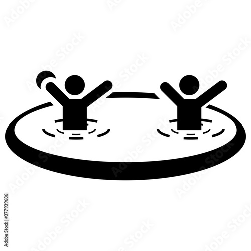 Ideology design of kids swimming pool pictogram.