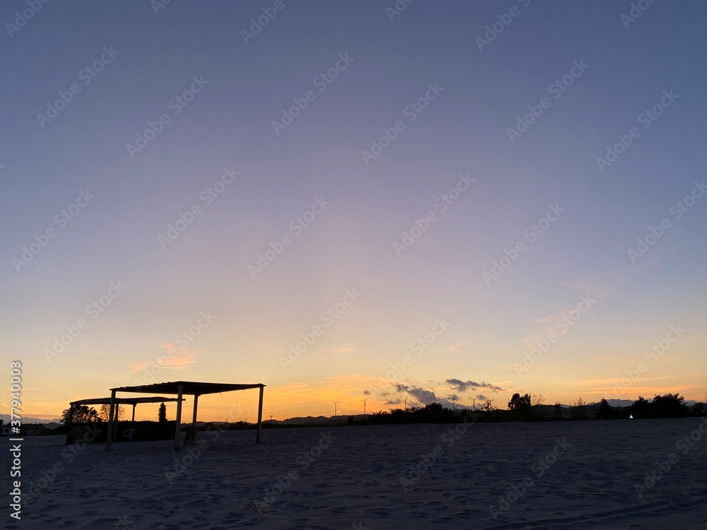 sunset on the beach