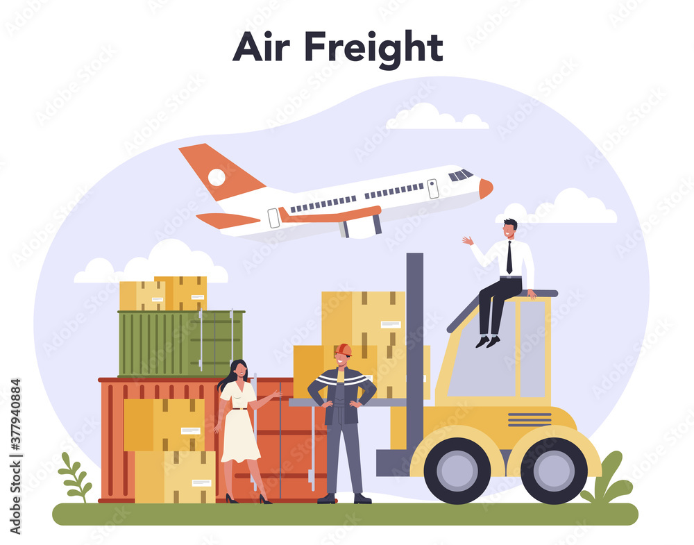 Air freight and logistic industry. Cargo transportation service. Idea