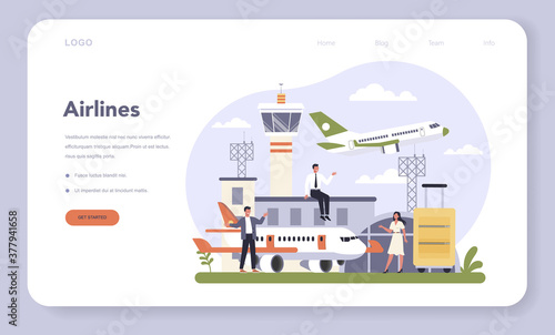 Transportation sector of the economy web banner or landing page.