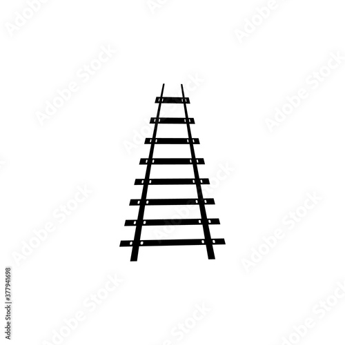 Railway black icon. Train road vector illustration isolated on white background.