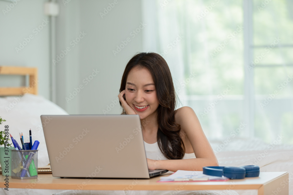 Beautiful Attractive Asian indian woman working with computer laptop and thinking to get ideas and requirement in Business startup at home feeling so happiness,Business Startup Concept Beautiful Attractive Asian indian woman working with computer laptop and thinking to get ideas and requirement in Business startup at home feeling so happiness,Business Startup Concept