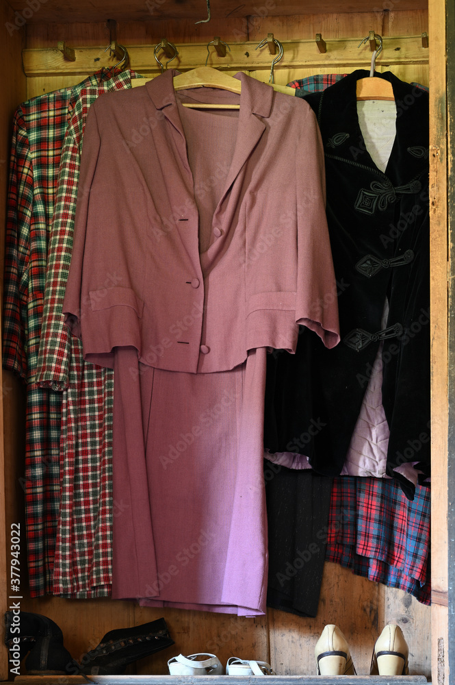 old women's wardrobe still life