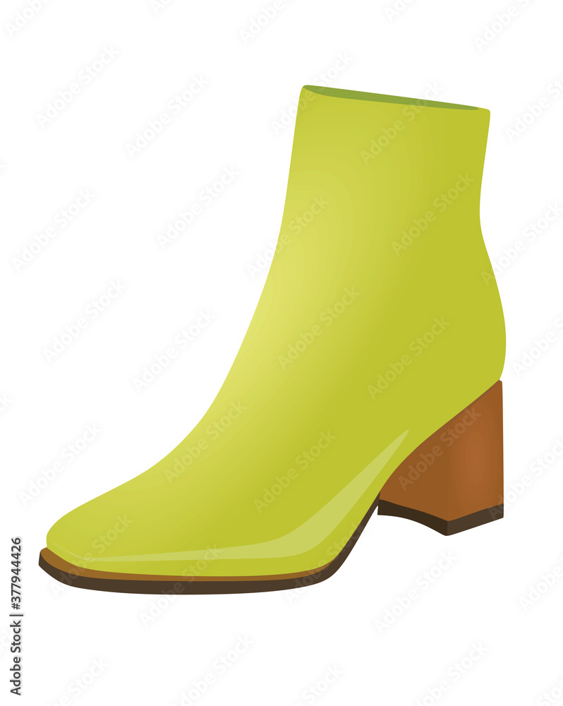 Yellow women boots. vector illustration Yellow women boots. vector illustration