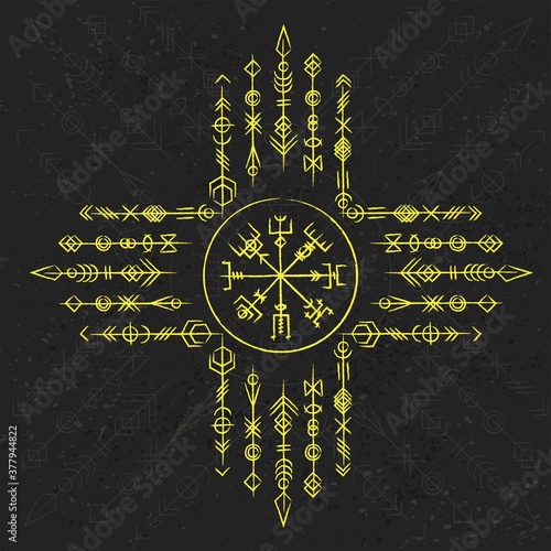 Dark runic yellow symbols dreamer set