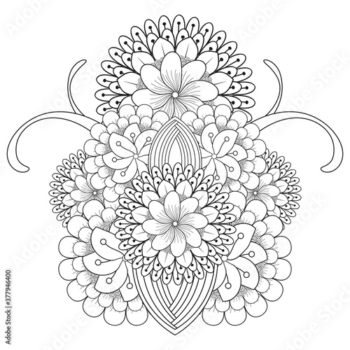 beautiful floral flower in line style for art projects. It is also useful for social media post  printing need  pillow  pattern ideas and so on  