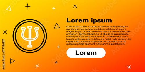 Line Psychology icon isolated on yellow background. Psi symbol. Mental health concept, psychoanalysis analysis and psychotherapy. Colorful outline concept. Vector.